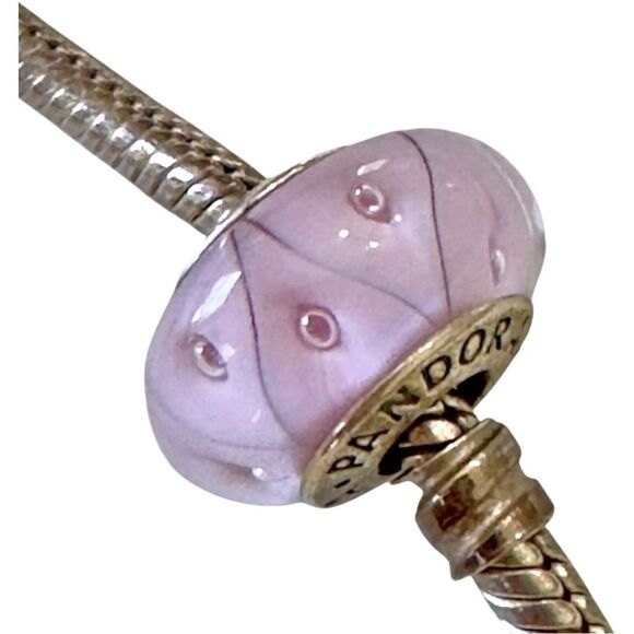 Pandora Murano Pink Round Bracelet Jewelry Charm. - Picture 2 of 7